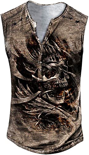 AIEOE Tank Top Herren Casual Vintage Retro Muskelshirt Dünn Weich Ärmelloses T-Shirt 3D Druck Totenkopf Muster Tops Sommer Rundhals Oberteil Streetwear - XL AIEOE Tank Top Herren Casual Vintage Retro Muskelshirt Dünn Weich Ärmelloses T-Shirt 3D Druck Totenkopf Muster Tops Sommer Rundhals Oberteil Streetwear - XL von AIEOE