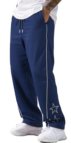 AIEOE Teenager Herren Fallschirmhose Y2K Streetwear Gerade Beinschnitt Skateboard Hose Lässig Skater Blau Herstellergröße S/EU Größe XS von AIEOE