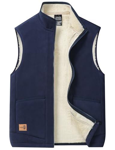 AIEOE Thermoweste Herren Freizeit Weste Plüsch Fleeceweste Ärmellos Jacke Ärmellos Warm Steppweste Vest Pufferweste Gefüttert Essentials - XXL von AIEOE