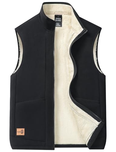 AIEOE Thermoweste Herren Freizeit Weste Plüsch Fleeceweste Ärmellos Jacke Ärmellos Warm Steppweste Vest Pufferweste Gefüttert Essentials - XXL von AIEOE
