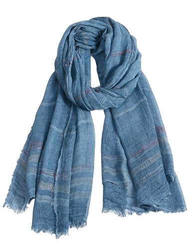 AIEOE Vintage Herrenschal 175cm Casual Schal Herren Winterschal Weich Halstuch mit Fransen Halswärmer Scarf Blau von AIEOE