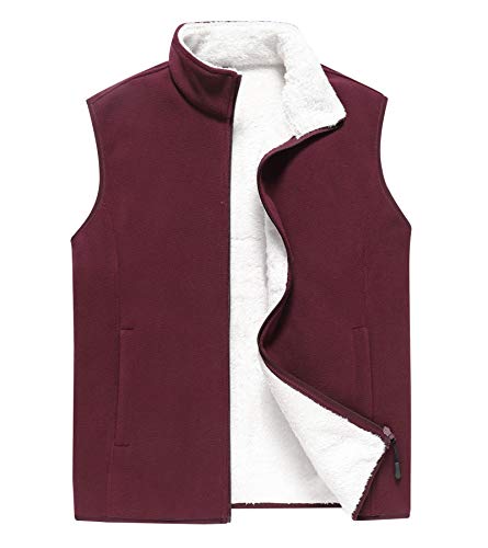 AIEOE Weste Herren Fleeceweste mit Kuscheligem Plüsch Gefüttert Winter Warme Ärmellose Jacke Rot Asien 8XL/ EU 4XL von AIEOE