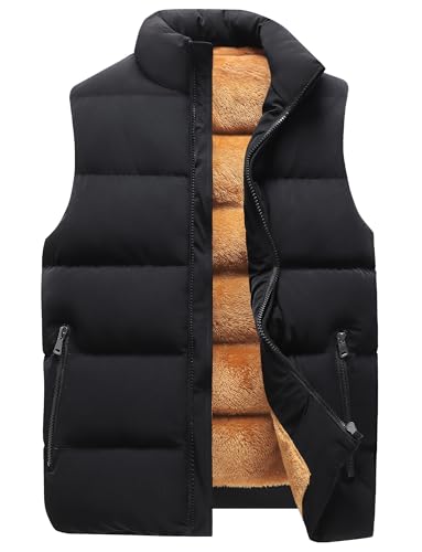 AIEOE Weste Herren Winter Gefüttert Warm Steppweste Stehkragen Winterweste Ärmellos Pufferweste Frühling Herbst - XXL von AIEOE