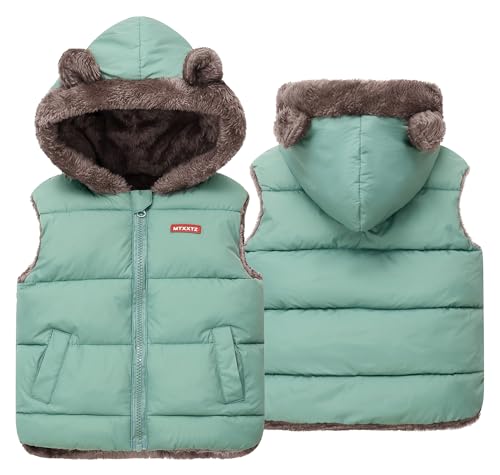 AIEOE Westen für Mädchen Kinder Winterjacke Mädchen Daunenweste Kinder Jungen Leichte Steppweste Kinder 5-6 Jahre Grün von AIEOE