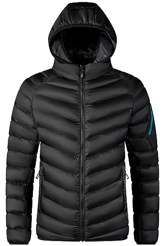 AIEOE Winter Jacke Herren Steppjacke Daunenjacke Outdoor Stehkragen Leicht Übergangsjacke Winddicht Warm Winterjacke mit Abnehmbare Kapuze - M von AIEOE