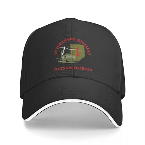 AIETPOIJ Basecap 1. Infanteriedivision Vietnam Veteran UH 1 Hip Baseball Cap individuelle Hüte Visierkappen für Männer Frauen Geschenk von AIETPOIJ