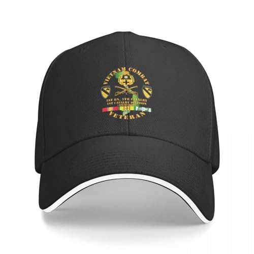 AIETPOIJ Basecap Army Vietnam Combat Cavalry Veteran w 1st Bn 5th Cav DUI 1st Cav Div Cap Baseball Cap Hut Strand Herren Tennis Damen von AIETPOIJ