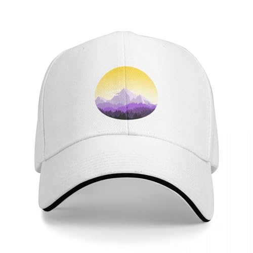 AIETPOIJ Basecap Enby Range Circle Subtile Non Binary Flag Landscape Cap Baseball Cap Luxusmütze Streetwear Herren Golfbekleidung Damen von AIETPOIJ