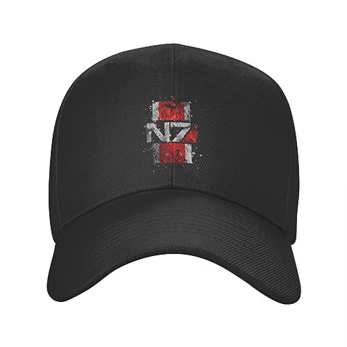 Basecap Mass Effect N7 Emblem Splatter Baseballkappe für Erwachsene, Alliance Military Video Game, verstellbare Papamütze für Männer und Frauen, Hip-Hop-Sommerhüte von AIETPOIJ