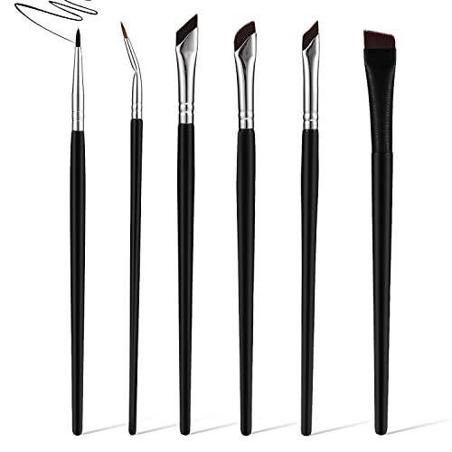 6-teiliger Eyeliner-Make-up-Pinsel, Abgewinkelter Eyeliner-Concealer, Flacher dünner Pinsel, Abgeschrägte Augenbrauen, Gebogener Pinsel für Flüssiges, Präzises Eyeliner Augenbrauen Make-up von AIEX