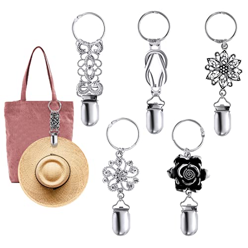 AIEX 6 Stück Vintage Hutclips, Metall Hut Clips für Reisen auf Taschen Huthalter Clips für Taschen Taschenclip für Männer Frauen Gepäck Outdoor Reisen Zubehör von AIEX