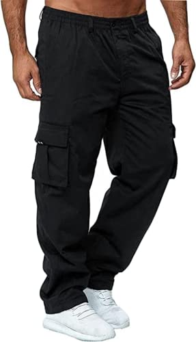 AIFARLD Herren Cargohose mit Taschen Baumwolle Wandern Sweatpants Casual Athletic Jogger Sport Outdoor Hose Relaxed Fit, Schwarz, 3XL AIFARLD Herren Cargohose mit Taschen Baumwolle Wandern Sweatpants Casual Athletic Jogger Sport Outdoor Hose Relaxed Fit, Schwarz, 3XL von AIFARLD