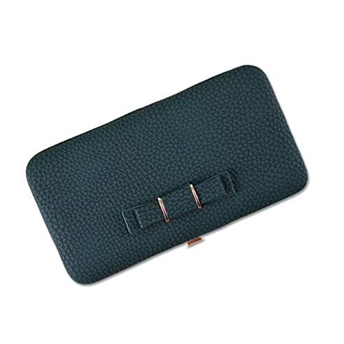 AIFILLE Leder PU Brieftaschen für Frauen Smartphone Wristlet Wallet Damen Clutch Bag mit RFID-Karten Halter Geld Tasche Münze Reißverschluss Tasche Bowknot Telefon Geldbörse Grün von AIFILLE