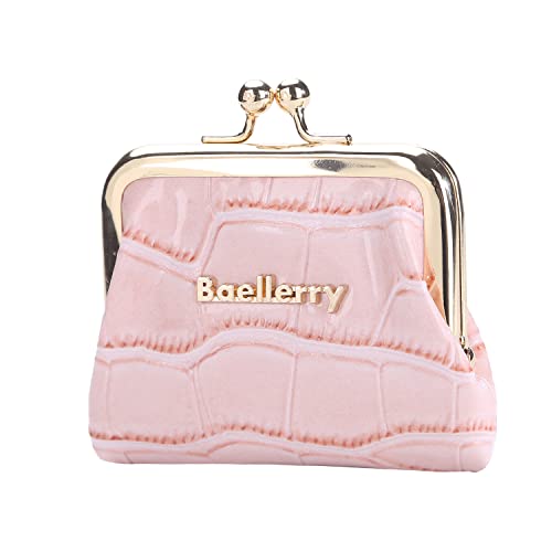 AIFILLE Münzbörse Klein Rosa, Minibörse Münzbörse Geldbörse Damen Mini Portemonnaie Leder PU mit Klippverschluss Schüttelbörse Geldbeutel für Damen Kleingeldbörse Small Wallet Purse for Women Gilrs von AIFILLE