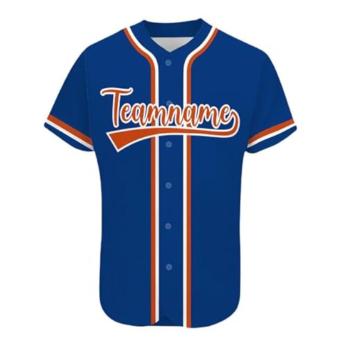 AIFLM Benutzerdefinierte Baseball-Trikots, Personalisierte Button-Down Baseball-Shirts, Individuelle Baseball-Shirts FüR MäNner, Frauen, Jugendliche, Druck-Namennummern von AIFLM