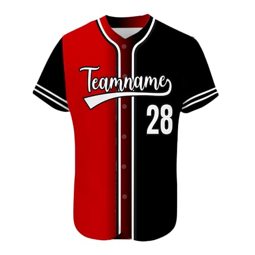 AIFLM Benutzerdefinierte Baseball-Trikots, Personalisierte Button-Down Baseball-Shirts, Individuelle Baseball-Shirts FüR MäNner, Frauen, Jugendliche, Druck-Namennummern von AIFLM