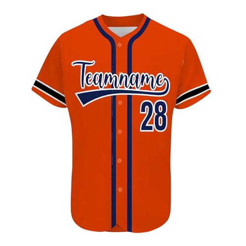 AIFLM Benutzerdefinierte Baseball-Trikots, Personalisierte Button-Down Baseball-Shirts, Individuelle Baseball-Shirts FüR MäNner, Frauen, Jugendliche, Druck-Namennummern von AIFLM