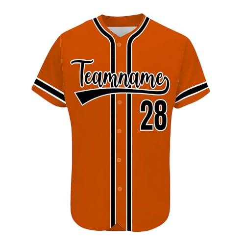 AIFLM Benutzerdefinierte Baseball-Trikots, Personalisierte Button-Down Baseball-Shirts, Individuelle Baseball-Shirts FüR MäNner, Frauen, Jugendliche, Druck-Namennummern von AIFLM