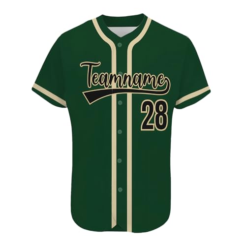 AIFLM Benutzerdefinierte Baseball-Trikots, Personalisierte Button-Down Baseball-Shirts, Individuelle Baseball-Shirts FüR MäNner, Frauen, Jugendliche, Druck-Namennummern von AIFLM