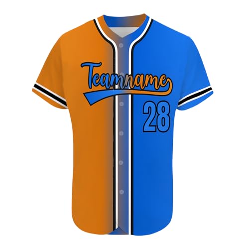 AIFLM Benutzerdefinierte Baseball-Trikots, Personalisierte Button-Down Baseball-Shirts, Individuelle Baseball-Shirts FüR MäNner, Frauen, Jugendliche, Druck-Namennummern von AIFLM
