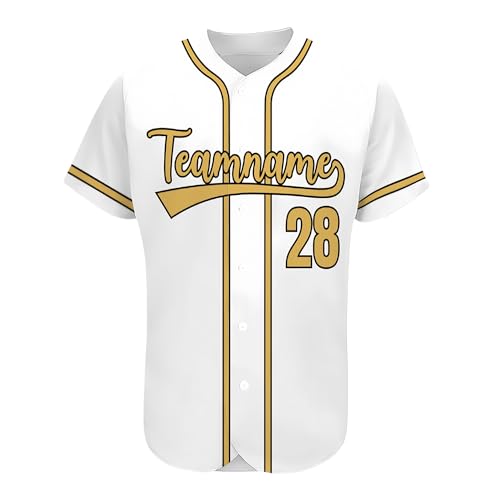AIFLM Benutzerdefinierte Baseball-Trikots, Personalisierte Button-Down Baseball-Shirts, Individuelle Baseball-Shirts FüR MäNner, Frauen, Jugendliche, Druck-Namennummern von AIFLM
