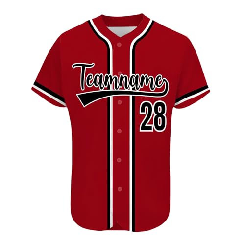 AIFLM Benutzerdefinierte Baseball-Trikots, Personalisierte Button-Down Baseball-Shirts, Individuelle Baseball-Shirts FüR MäNner, Frauen, Jugendliche, Druck-Namennummern von AIFLM