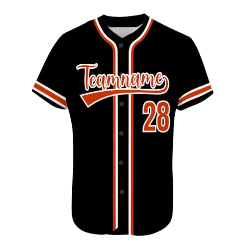 AIFLM Benutzerdefinierte Baseball-Trikots, Personalisierte Button-Down Baseball-Shirts, Individuelle Baseball-Shirts FüR MäNner, Frauen, Jugendliche, Druck-Namennummern von AIFLM