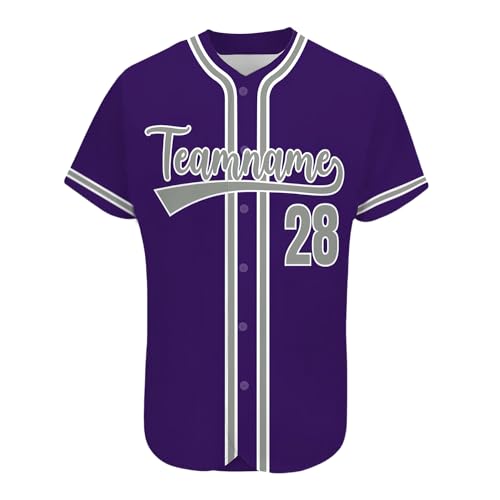 AIFLM Benutzerdefinierte Baseball-Trikots, Personalisierte Button-Down Baseball-Shirts, Individuelle Baseball-Shirts FüR MäNner, Frauen, Jugendliche, Druck-Namennummern von AIFLM