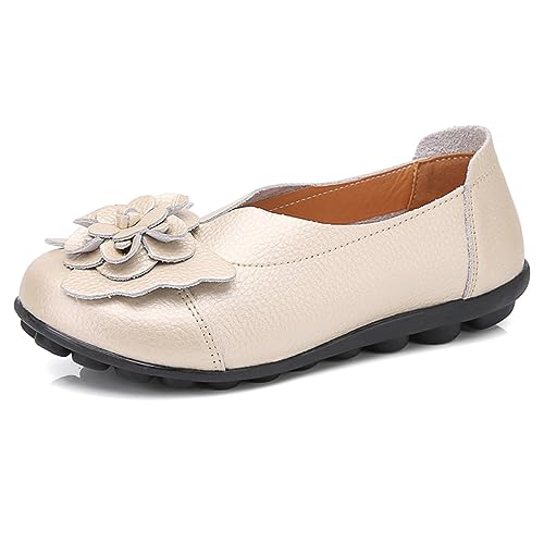 AIFLM Damen Mokassin Slip-on Schuh PU Leder Freizeitschuhe Fahrschuhe Wanderschuhe Schuh Fahren Krankenschwester Schuhe von AIFLM