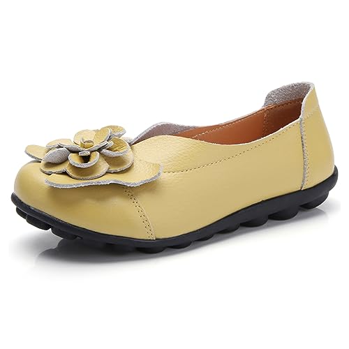 AIFLM Damen Mokassin Slip-on Schuh PU Leder Freizeitschuhe Fahrschuhe Wanderschuhe Schuh Fahren Krankenschwester Schuhe von AIFLM