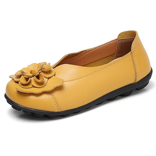 AIFLM Damen Mokassin Slip-on Schuh PU Leder Freizeitschuhe Fahrschuhe Wanderschuhe Schuh Fahren Krankenschwester Schuhe von AIFLM