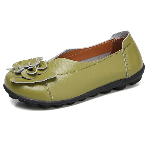 AIFLM Damen Mokassin Slip-on Schuh PU Leder Freizeitschuhe Fahrschuhe Wanderschuhe Schuh Fahren Krankenschwester Schuhe von AIFLM