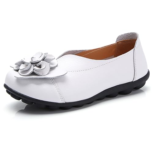 AIFLM Damen Mokassin Slip-on Schuh PU Leder Freizeitschuhe Fahrschuhe Wanderschuhe Schuh Fahren Krankenschwester Schuhe von AIFLM