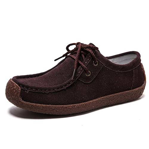 AIFLM Damen PU Leder Loafer Mokassin Slip-on Schuh Tritt Mit Einem Fuß Auf ie Schuhe Freizeitschuhe Fahrschuhe Wanderschuhe Schuh Fahren Krankenschwester Schuhe von AIFLM