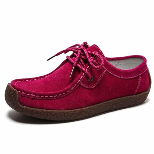 AIFLM Damen PU Leder Loafer Mokassin Slip-on Schuh Tritt Mit Einem Fuß Auf ie Schuhe Freizeitschuhe Fahrschuhe Wanderschuhe Schuh Fahren Krankenschwester Schuhe von AIFLM