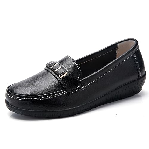 AIFLM PU Leder Für Frauen Loafer Mokacin rutschfeste Fahrende Krankenschwester Wanderschuhe Lässige und Bequeme Weiche Schuhe Leichter Flacher von AIFLM