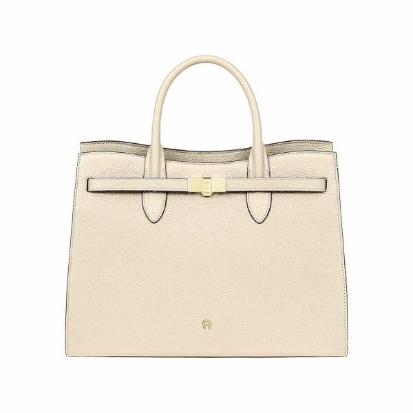 AIGNER - Aigner Handtasche Farah L, Macadamia White, Cremeweiß von AIGNER
