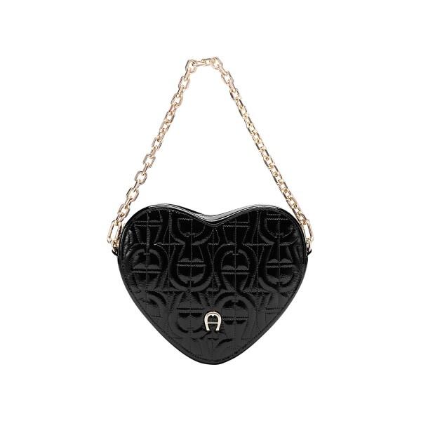 AIGNER - Aigner Schultertasche Herz / Pouch Heart, Schwarz-Lack von AIGNER