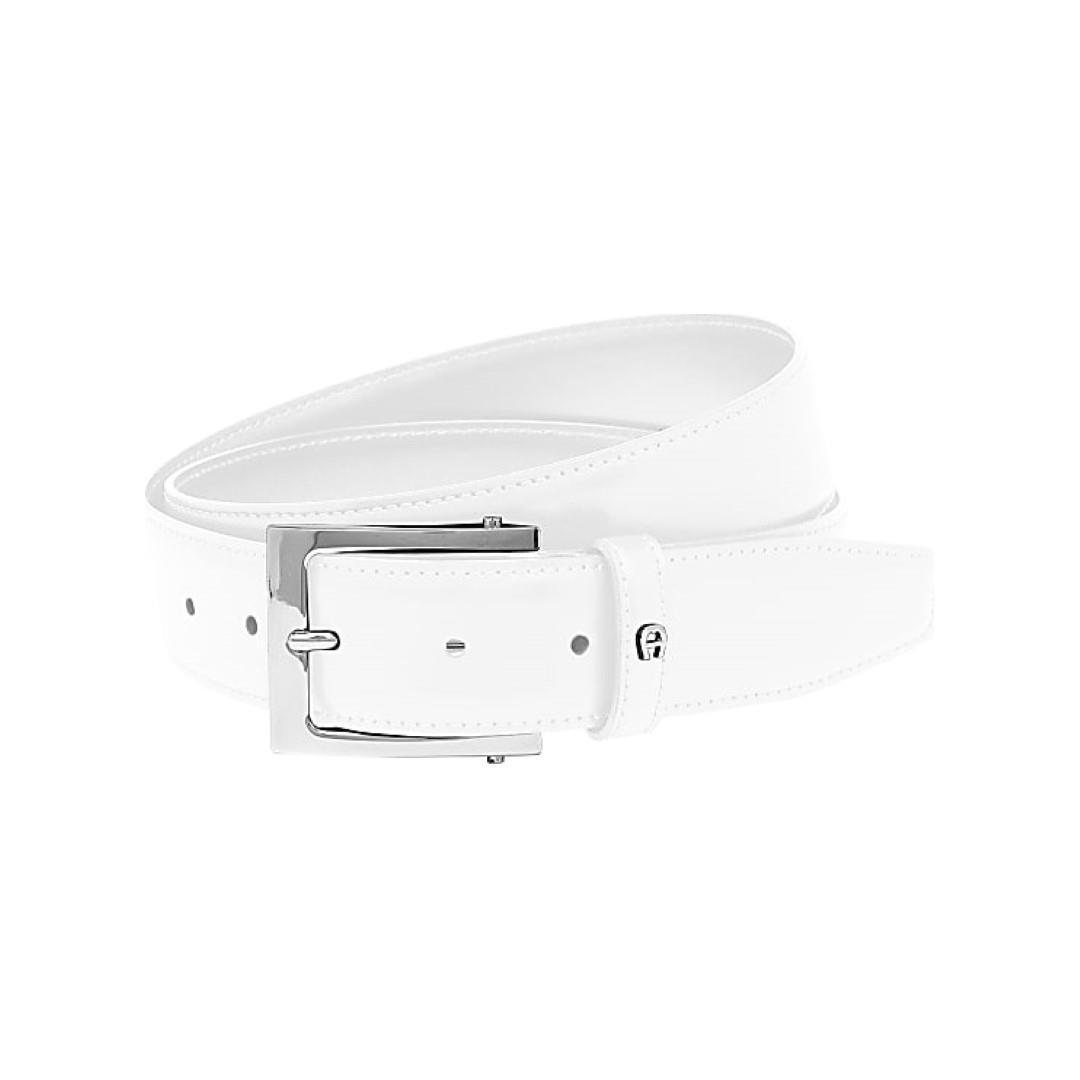 AIGNER - Herrengürtel Business Belt 3,5 Cm White Weiß - Gr. - 95 von AIGNER