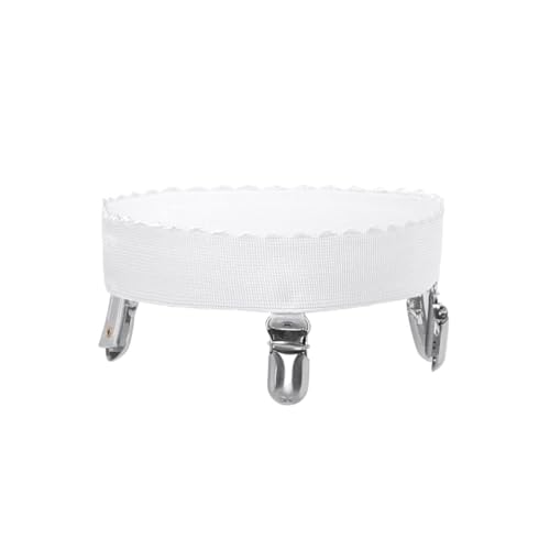 AIGOUT Damen 1 Paar Oberschenkelhohe Strümpfe Strumpfhalter mit Anti-Rutsch-Clips, weiß, 36 von AIGOUT