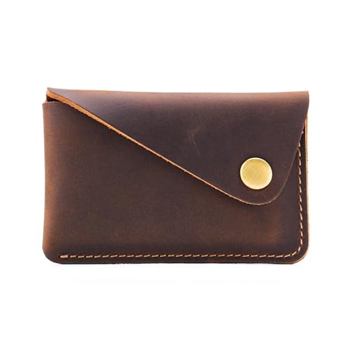 AIGUONIU Retro Leder Kartenetui Herren Business Bank Kartenhalter Dünn Kreditkartenetui Praktisch Kleine Karten Pack Bargeld Fach, Kaffee, Retro von AIGUONIU