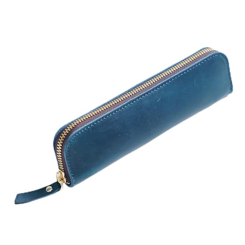 AIGUONIU Retro Leder Retro Schreibwaren Box Bleistift Fall Münze Geldbörse Stift Fall Aufbewahrungstasche (blau) von AIGUONIU