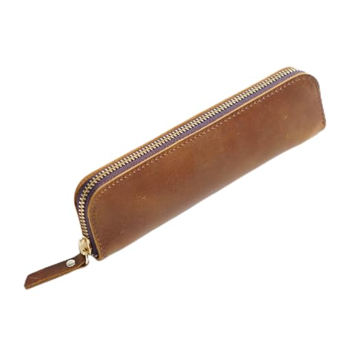 AIGUONIU Retro Leder Retro Schreibwaren Box Bleistift Fall Münze Geldbörse Stift Fall Aufbewahrungstasche (braun) von AIGUONIU