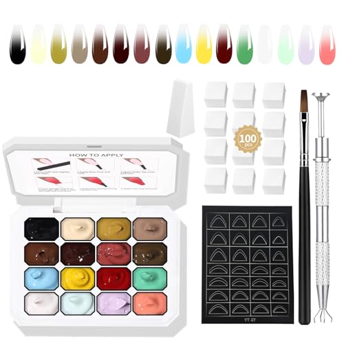 AIJIMEI 16 Ombre gel nail polish, realizing gradual ombregel effect, easy to use, durable, French DIY nail polish, suitable for nail lovers gelombre.(set1) von AIJIMEI