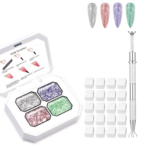 Ombre Gel, Gradient Painting Gel, Ombre Gel Nail Polish, Inklusive 100 Nagelschwämme Und Greifstift Geeignet Für Salons Und Familie DIY. (B4) von AIJIMEI