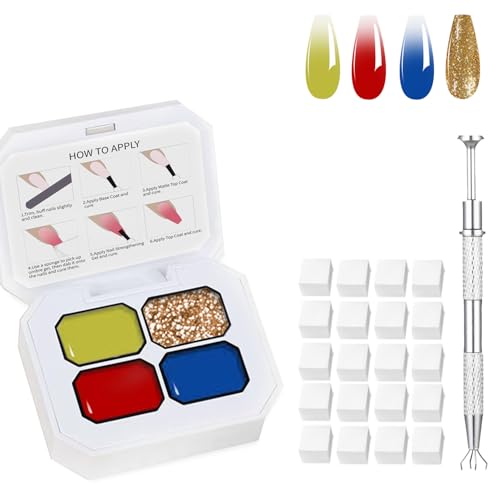 Ombre Gel, Gradient PaintingGel, OmbreGel Nail Polish, Inklusive 100 Nagelschwämme Und Greifstift Geeignet Für Salons Und Familie DIY.(B8) von AIJIMEI