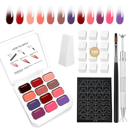 Ombre Gel Nail Polish, 12 Farben Ombre Gel, Geeignet Für Ombre Nail Polish, einfach zu färben, langlebige Wirkung, kann DIY-Nagelkunst Zu Hause erreichen. (c7) von AIJIMEI