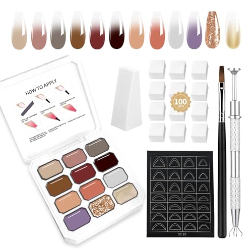 Ombre Gel Nail Polish, Die Allmähliche OmbreGel-Wirkung Erkennt, Einfach Zu Bedienen, Langlebig, Französischer DIY-Nagellack, Geeignet Für Nagelliebhaber GelOmbre. (c3) von AIJIMEI