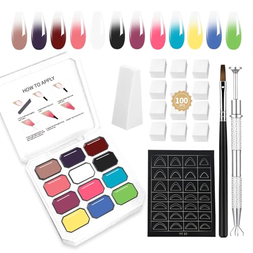 Ombre Gel Nail Polish DIY-Artefakt, 12 Farbe Ombre Gel Nail Polish, Kann Gradienteffekt Erreichen, Salon Ebene Effekt Ist Einfach Zu Bekommen, Voll Von Farbe, Langlebig Und Hell (c4) von AIJIMEI