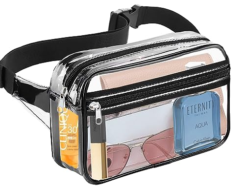 Bauchtasche für Damen, modische Umhängetasche, Hüfttasche für Teenager, Mädchen, Bauchtasche für Reisen, Wandern, Radfahren, Laufen, einfach zu tragen jedes Handy, Geldbörse, Transparent, Small, von AIKENDO